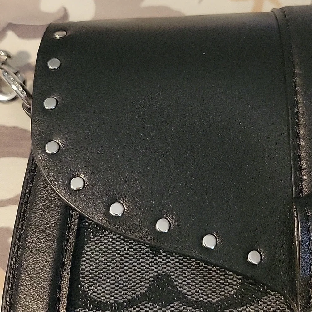 Coach Black and Gray Women's Crossbody Saddlebag NWOT - Picture 8 of 8